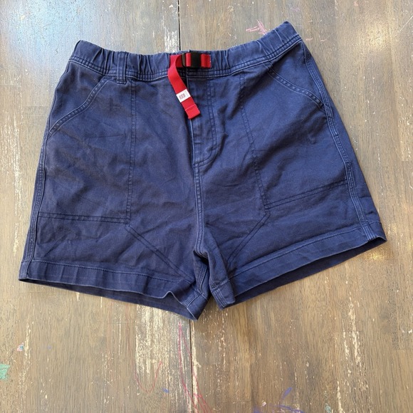 Topo Designs Pants - Topo Designs Shorts Womens Large Belted Organic Cotton Hiking Outdoors Blue